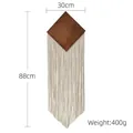 Handmade boho macrame wall hanging with walnut diamond wood plate, size 30x88cm - 30*88cm (400g) / White