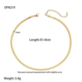 Detail showing 3mm gold snake chain dimensions with 35 plus 8cm length specifications - 3mm Wide Snake Chain Necklace (DFN219)