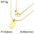 Collana in acciaio inossidabile placcato oro 18K con ciondolo D e catena a serpente - Lettera D (KN293430-Z) / Oro