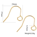 Golden fishhook earring wire in 24x27mm size with weight specification for DIY jewelry - Gold Color - Style J