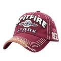 Dettaglio del ricamo 3D SPITFIRE SPARK 1932 su cappellino da baseball in cotone bordeaux - Regolabile / Borgogna