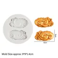 Auspicious cloud silicone mold for fondant and chocolate with white double-cavity design - B167 / Gray