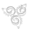 Silver spiral brooch with sparkling crystals and 5 DIY hanging loops for jewelry making - 12# Silver Spiral Hanging 3*4cm