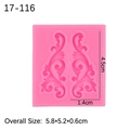 Rosa Silikonform für barocke Blattschrift Fondant Handwerk, 5,8x5,2x0,6cm groß - Stil 4 Rollwerkmuster-Form