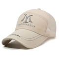 Casquette de baseball en mesh beige pour hommes avec tissu sport respirant - Réglable / Kaki