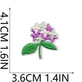 Detailed view of pink floral embroidery patch with dimensions 4.1cm by 3.6cm - No.13 (Pink Purple Hydrangea)