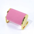 Pink velvet and gold metal watch display stand for jewelry bracelet organization - Pink