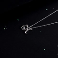 Elegant 925 silver necklace featuring a sparkling letter K pendant with zircon stone - Style K Alphabet (NS869)