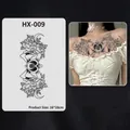 Tatouage temporaire aux herbes HX-009 avec motifs de rose, lune et nœud en forme de cœur - HX-009