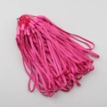 Short magenta nylon wrist lanyard with plastic buckle and metal ring for phone - Rose Red