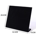 L-shaped black velvet jewelry display stand with holes for earrings and necklaces - Large Earring Board / Black
