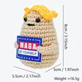 Handmade crochet doll with MAGA card, 8cm tall knitted figure with size measurements - MAGA Potato