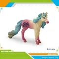 Modellino di unicorno bianco e rosa con criniera blu glitterata e decorazioni di ciliegio - Unicorno Sfumato Bianco Rosa (PL127-2696)