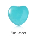Polished heart-shaped blue jasper stone 15mm with vibrant turquoise blue finish - Synthetic Blue Jade