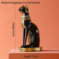 Egyptische Bastet kattenbeeld kandelaar in zwart en goud hars, hoogte van 31 cm decoratie - Zwart Goud Egyptische Kat - Medium