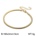 Bracciale a catena piatta a serpente in acciaio inossidabile placcato oro 18k - Larghezza 3mm-Lunghezza 18cm (KB156568-Z) / Oro