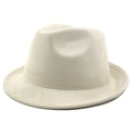 Classic beige fedora hat in suede felt with vintage British jazz style for men and women - M (56-58cm) / Suede Beige