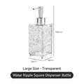 Frasco de loción cuadrado grande transparente con ondas de agua y bomba plateada - 400ml-Cuadrado Transparente