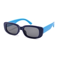 Kids polarized sunglasses in navy and bright blue silicone frame with grey lenses - Dark Blue Frame Blue Temples-C31
