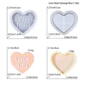 Vista dettagliata degli stampi in silicone a cuore e scatole in resina epossidica con scritta Love You - Stampo per Set di Immagazzinaggio a Cuore Love