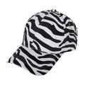 Gorra de béisbol de moda con estampado de cebra en blanco y negro y diseño de seis paneles - Visera Curva (Ajustable) / Blanco Cebra