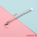 Silver stainless steel 6cm extender chain with lobster clasp and heart charm for DIY jewelry - Silver Color 6#