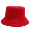 Classic vibrant red cotton fisherman bucket hat with reinforced stitching on brim - One Size / Red