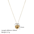 Gold heart evil eye necklace with black center stone and white zircon pave setting - 15mm Heart White Zirconia Evil Eye Pendant Gold Style (HF-X2251-G)