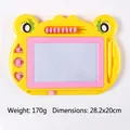 Yellow frog-shaped magnetic drawing board with stylus, stamps and colorful abacus beads - Frog Style / Yellow