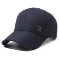 Men's navy blue baseball cap with metal plaque and CHINA lettering on the brim - Square Metal Badge / Navy Blue