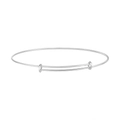 Elegant 925 sterling silver adjustable slider bracelet with a polished metallic finish - Platinum Plated Adjustable Slider Bangle 1.99g