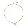 Collier en titane plaqué or 18k avec pendentifs coquillage, étoile de mer et perle - Collier Étoile de Mer Coquillage Perle