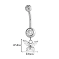 Silver titanium butterfly belly piercing with sparkling cubic zirconia wing details - Silver Hollow Butterfly Style (T2530-5#Silver)
