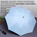 Light blue folding umbrella with black glue UV coating and reinforced windproof pole - Manual Reverse Folding / Sky Blue