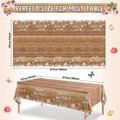 Rosa florale Schmetterling Happy Birthday PE-Tischdecke mit Holzmaserung 137x274 cm - Groß - Holzmaserung Schmetterling Stil