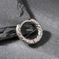 Vintage stainless steel hoop earring with hammered texture and 12mm inner diameter - Hammered Silver (12mm)