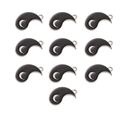 Set van 10 zwarte Yin Yang bedeltjes van legering met zilveren maan voor DIY sieraden - Stijl 1 Zwart Zilver Maan