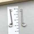 Silver golf club charm for DIY jewelry measuring 3.3 cm against a measuring ruler - Golf Ball and Tee
