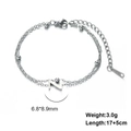 Silver stainless steel double layer beaded chain bracelet with letter N charm pendant - Letter-Z / Silver