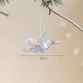 Pendaglio colibrì 10cm in cristallo acrilico trasparente decoro per albero Natale - Colibrì