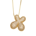 Gold plated box chain necklace featuring a thick cross pendant with sparkling zircons - Shape: Cross / Gold