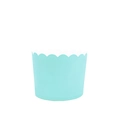 Mint green cupcake liners with wavy edges for muffins and baking, disposable paper cups - Solid Blue