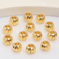 14K vergoldete Metallperlen mit Spiraltextur für DIY-Schmuck und Armbandherstellung - 5mm / 18K Gold