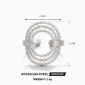 Minimalistische zilveren roestvrijstalen open ring met meerlagig hol ontwerp - Ronde Schubben Ring / Staalkleur