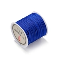Close-up of 0.8mm blue polyester cord on spool for DIY jewelry and knotting - Sapphire Blue