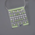 5D avocado green nail stickers with bow, daisy, and checkered patterns, model TS-2901 - Fresh Green Daisy (TS-2901)