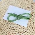 Fermaglio per capelli a fiocco con strass verdi e punte dorate per uno stile elegante - Stile Zircone Verde