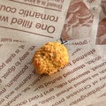 Funny realistic fried chicken nugget hair clip with crispy texture and metal fastener - Popcorn Chicken