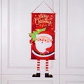 Weihnachtsmann-Hängedeko mit langen gestreiften Beinen und Tannenbaum-Motiv - Roter Weihnachtsmann