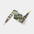 Wide woven shoulder strap with green and grey argyle pattern and gold metal hooks - Width 5cm Length 70cm / Grey With Gold Buckle